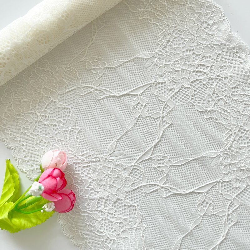 latest Design Stock black 22cm daisy flower lace elastic lace trim for lingerie and fashion women dresses panties lace