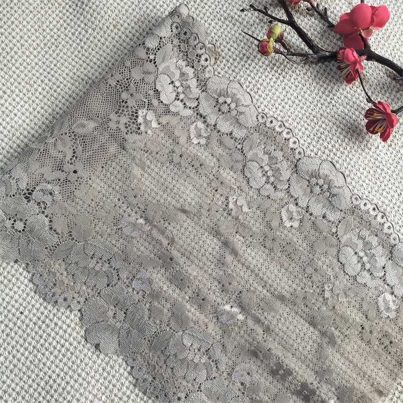 E2036 19.5cm Stretch Elastic Lace Trim Floral Lace swiss lace fabrics sequins fabric selling for african market garment tags