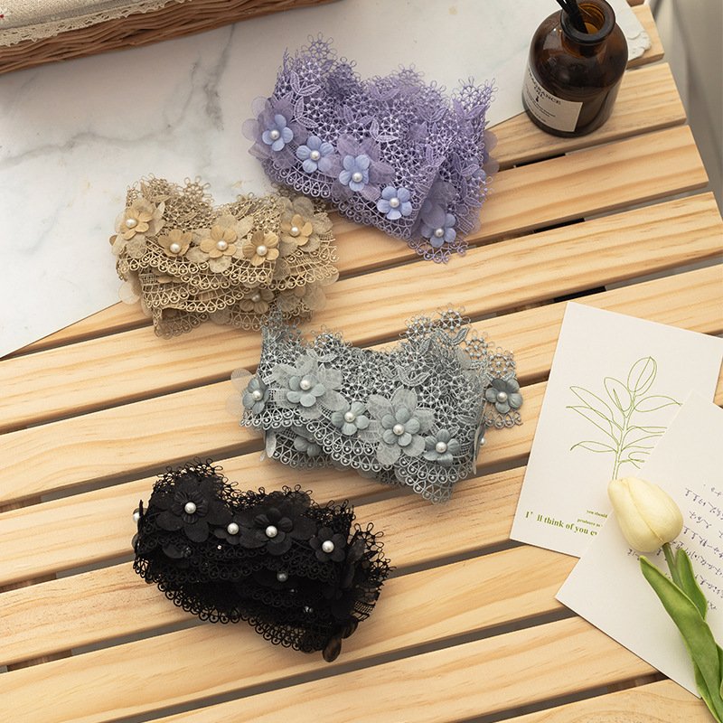 7cm Dress Bridal Dress Decorative Pearl Lace Trimming Sewing Accessories Embroidered Flower Lace Trim