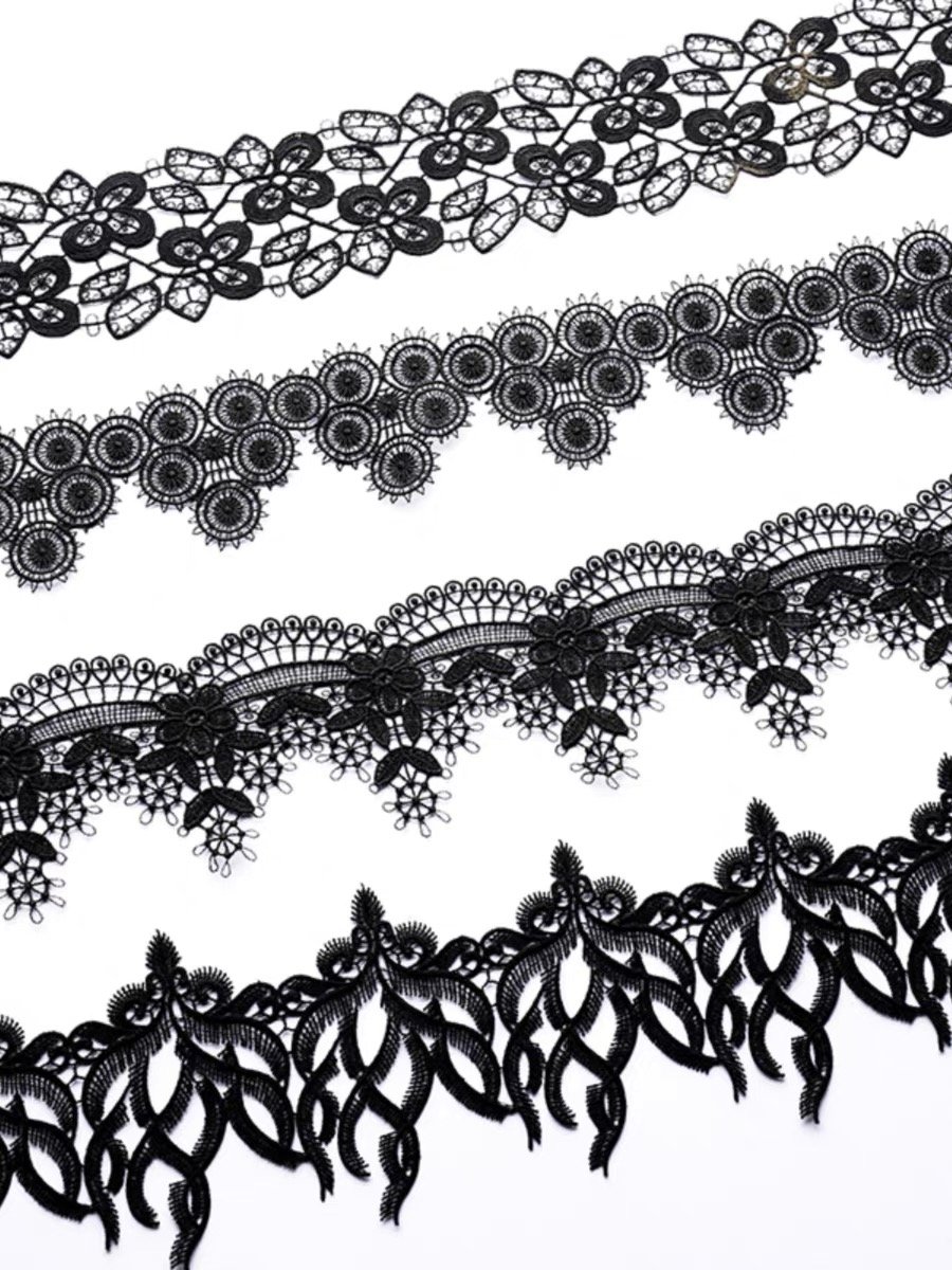 Factory prices of all kinds of lace polyester embroidery lace material decorative lace trim