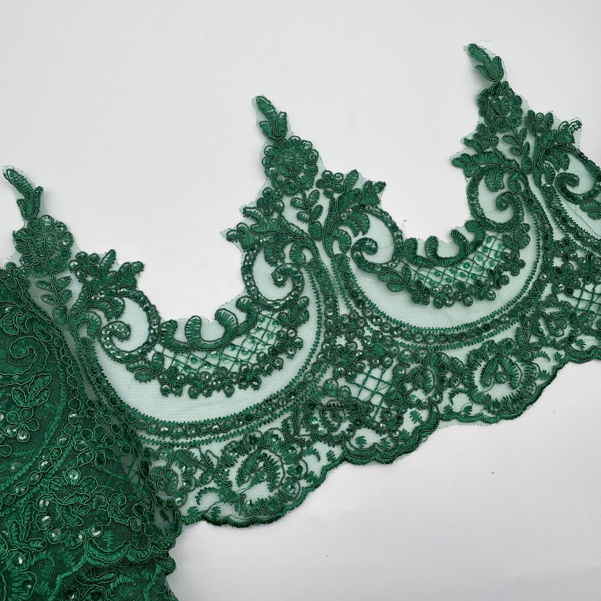 Hot sale wholesale price multi colors embroidery sequined lace trim with cord LT2508B