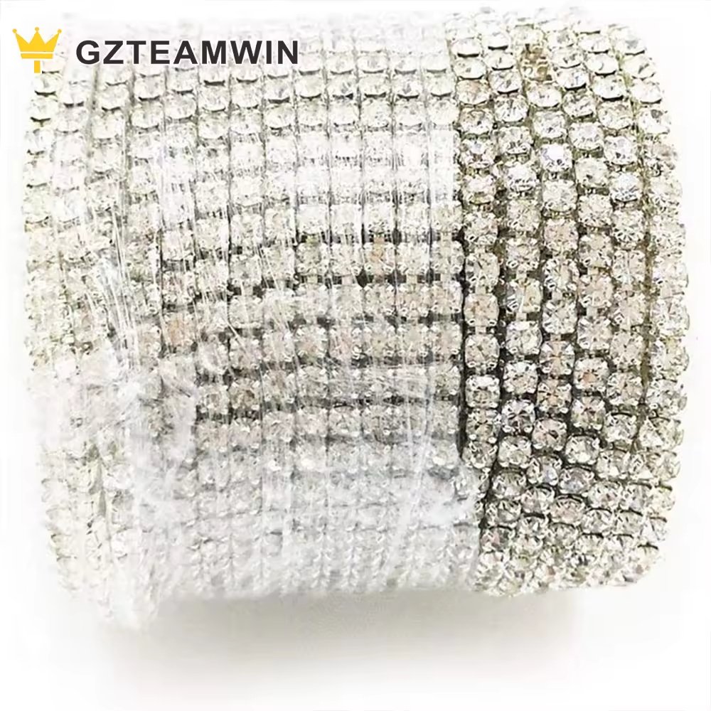 High Quality Garment Accessories Dense Claw Crystal Welding Mental Chain Rhinestone Trim