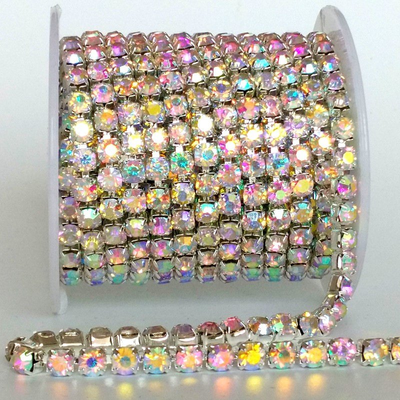 High Quality Garment Accessories Dense Claw Crystal Welding Mental Chain Rhinestone Trim