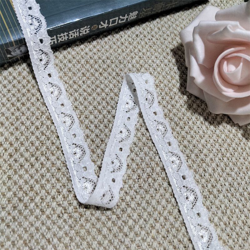 S1310-5 2-4 1cm Stretch Elastic Lace Trim,Black Floral Lace Fabric Elastic Lace Ribbons for Crafts and Gift Wrapping Decorating
