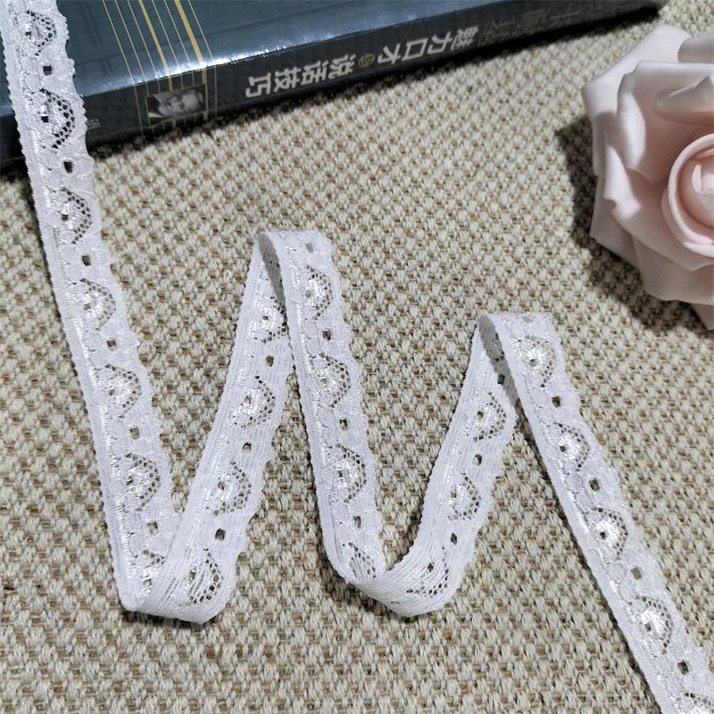S1310-5 2-4 1cm Stretch Elastic Lace Trim,Black Floral Lace Fabric Elastic Lace Ribbons for Crafts and Gift Wrapping Decorating