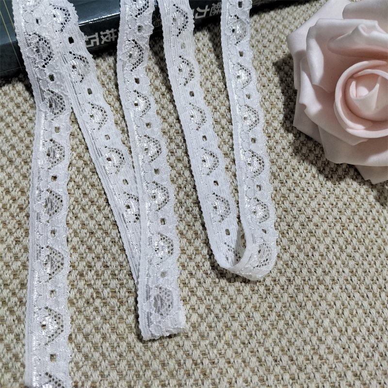 S1310-5 2-4 1cm Stretch Elastic Lace Trim,Black Floral Lace Fabric Elastic Lace Ribbons for Crafts and Gift Wrapping Decorating