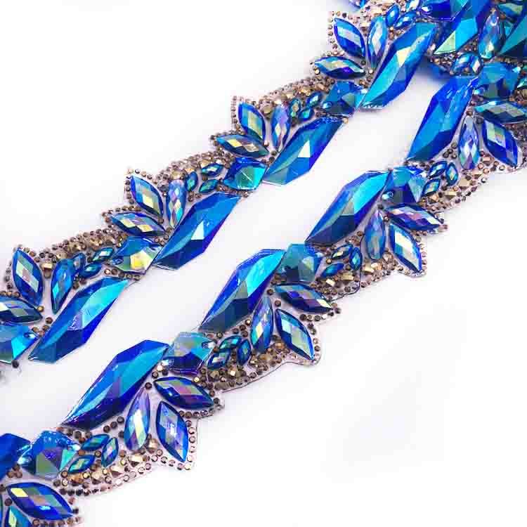 Miami carnival costumes trim iron on rhinestone applique trimming for garment accessories craft