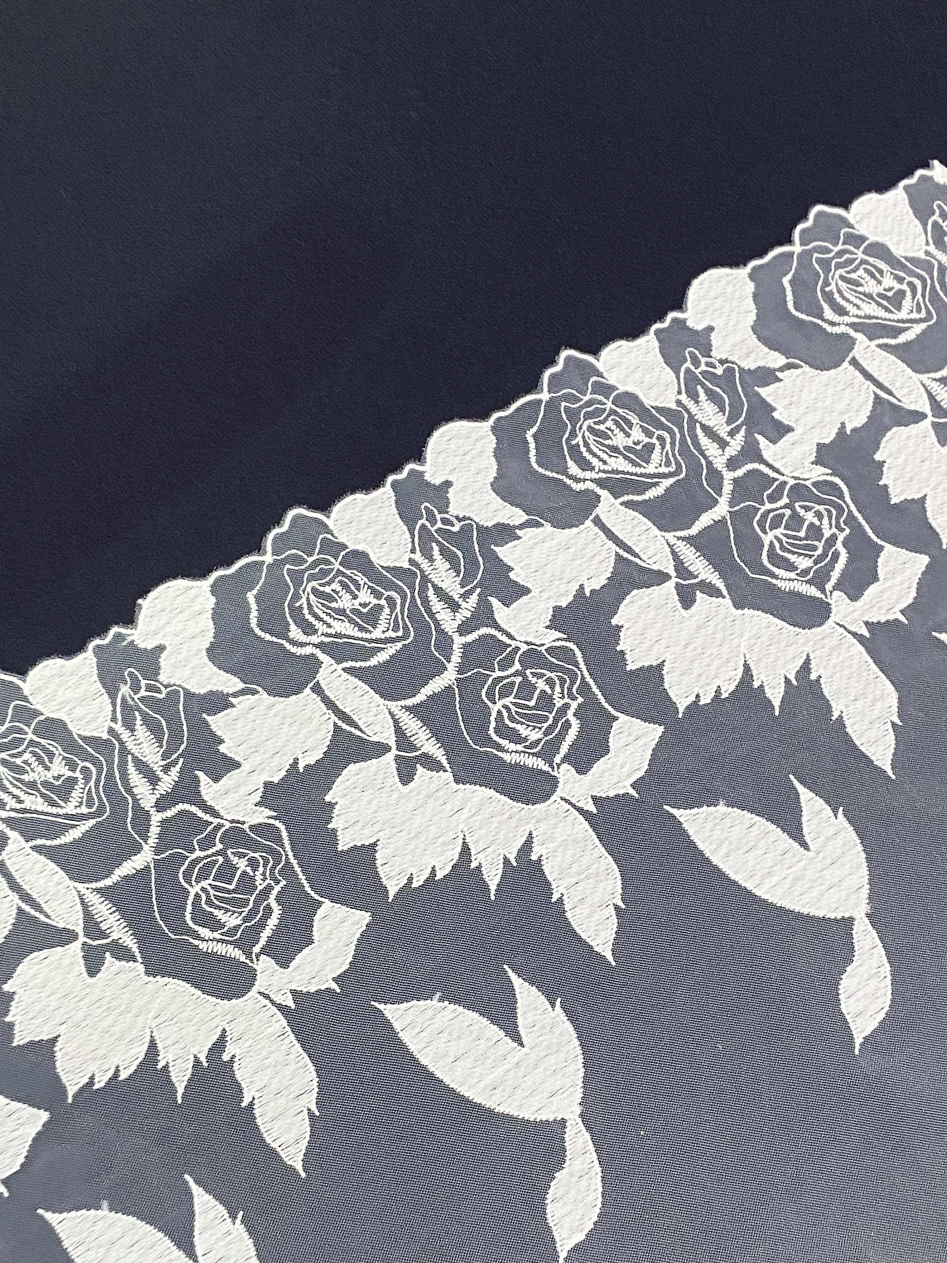 New Design Grace White Black Tulle Embroidered Lace Trim Voile Flower Embroidery Lace Fabric For Woman Lingerie