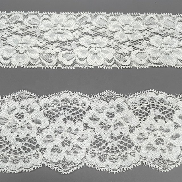 TUTON Bridal Supplier French Lace Narrow Stretch 6.0 CM Elastic Lace Trim