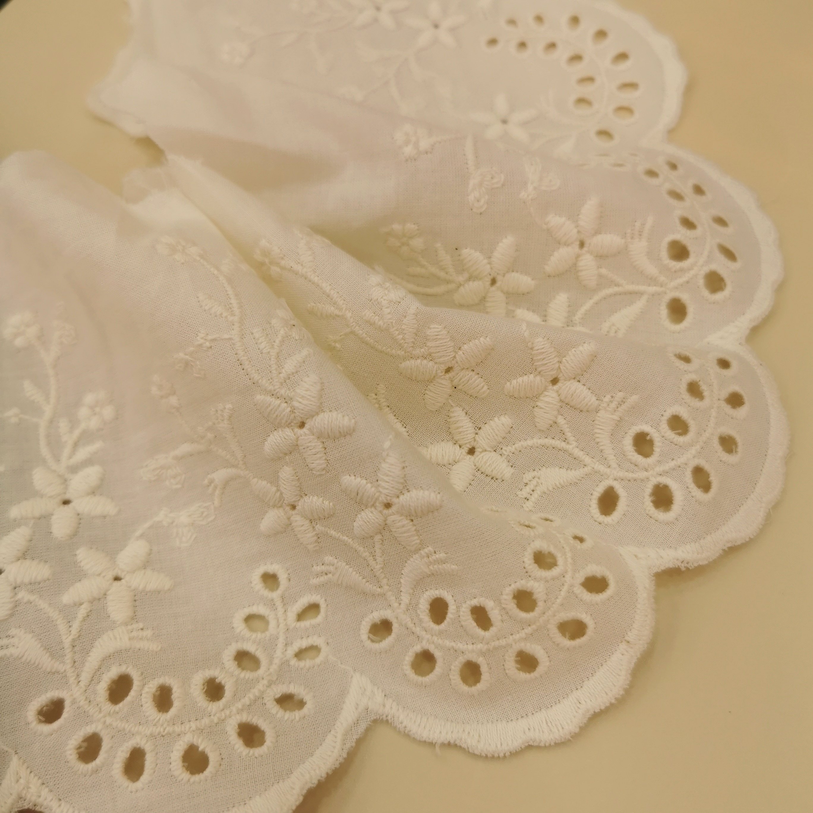 Narrow Eyelet Cotton Lace Trimming Embroidery White Black 100% Cotton Lace Trim Fabric Lace For Women Dress Garment