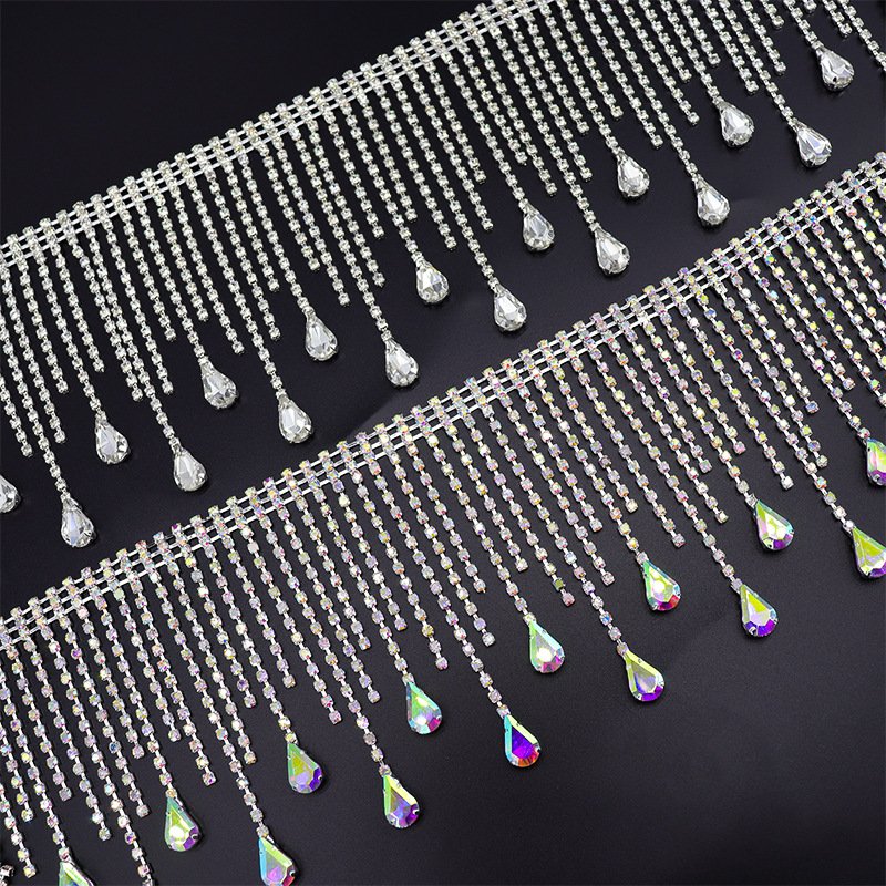 High Quality Drop Crystal Rhinestone Trimming 1 Yard Glass Rhinestone Trim Jewelry Crystal Rhinestone Fringe