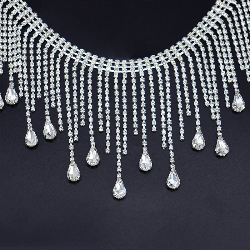 High Quality Drop Crystal Rhinestone Trimming 1 Yard Glass Rhinestone Trim Jewelry Crystal Rhinestone Fringe