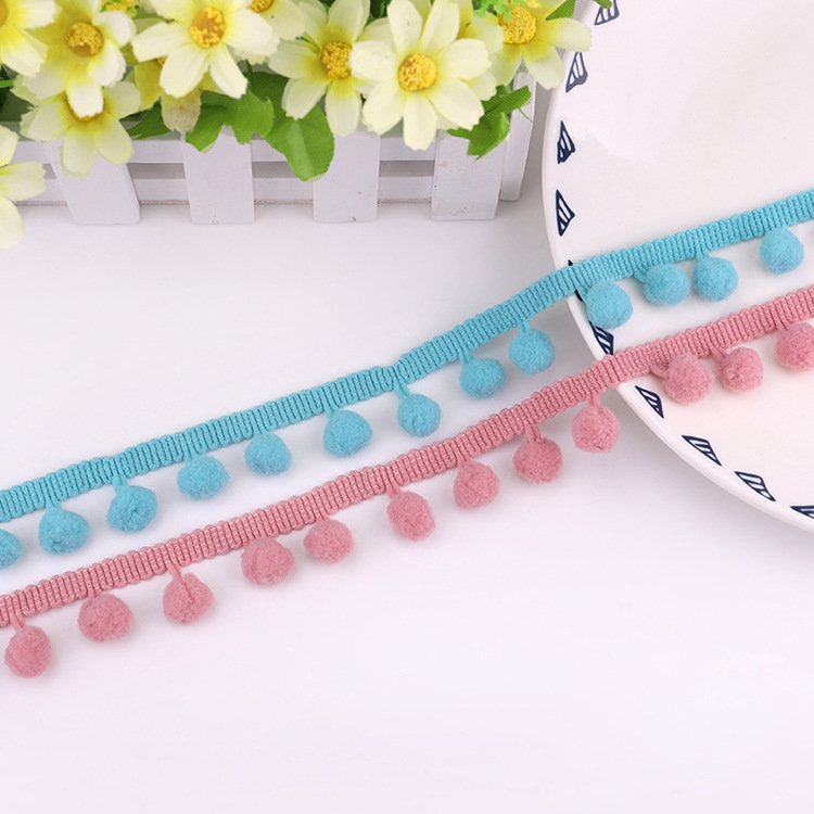 Fashion Multicolor Mixed Nylon Tassel Lace Ball Pom-Poms Fringe Trim