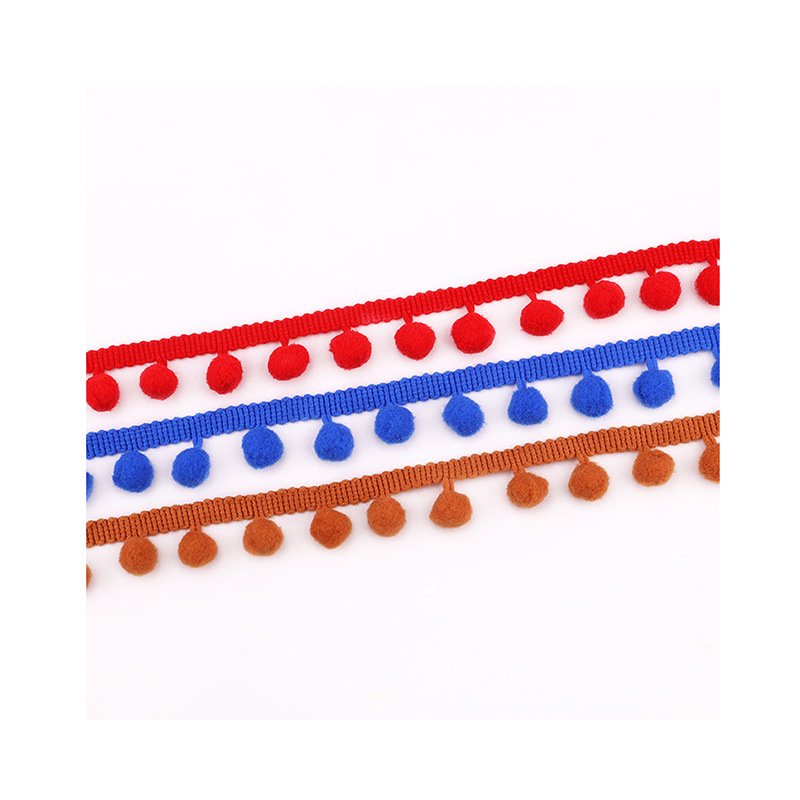 Fashion Multicolor Mixed Nylon Tassel Lace Ball Pom-Poms Fringe Trim
