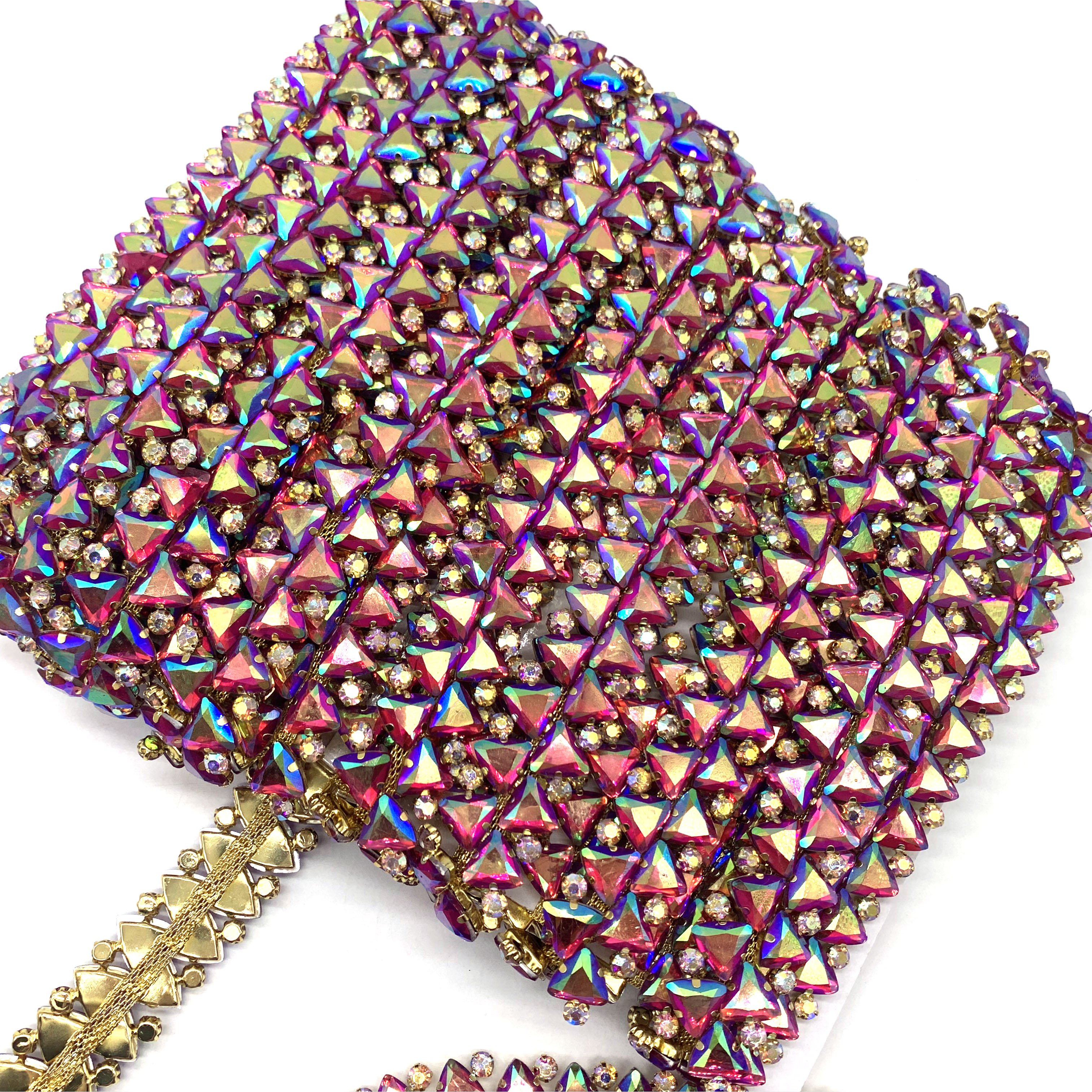 Carnival Crystal Rhinestone Trim Chain Flexible Embellishment Chain for Clothes Bags Jewelry DIY Crafts