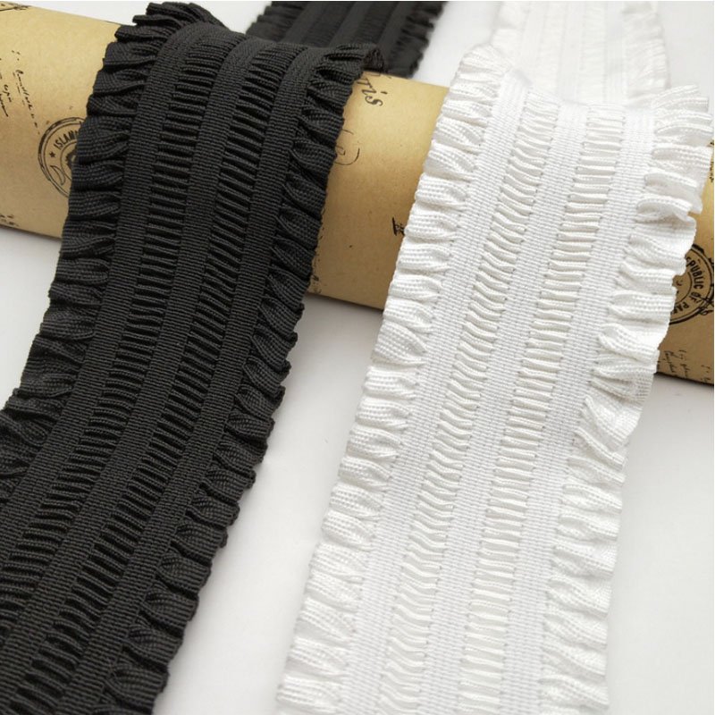 Lace Trim Elastic Band Frilly Ruffled Stretch Waist Belt Lace Ribbon Headband Wedding Dress DIY Patchwork Sewing Accessories