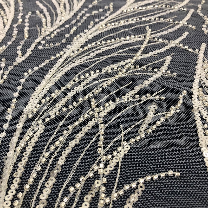 Wholesale Delicate High Quality Shiny Flower Embroidery Lace Trim For Women Dress Light Tulle Guipure Lace