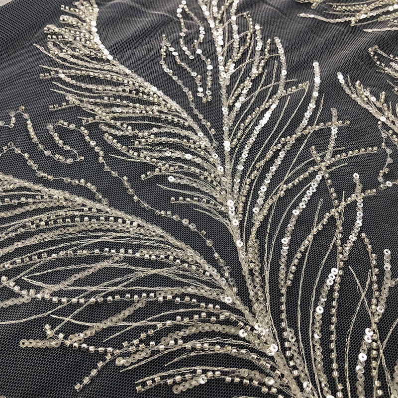 Wholesale Delicate High Quality Shiny Flower Embroidery Lace Trim For Women Dress Light Tulle Guipure Lace
