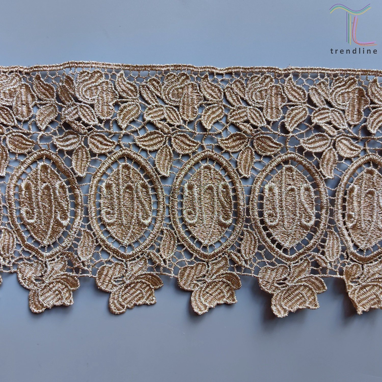 Gold lurex floral priest robe JHS ISH macrame alpha embroidery gold french african lace trim edging for church altar