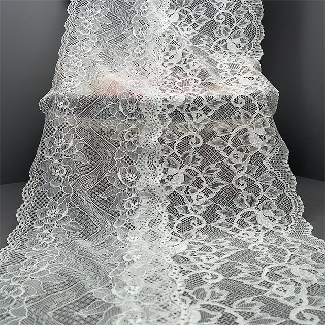 TUTON New Design Lingerie Stretch Tulle Quipure Elastic Flower Lace Trim For Dress