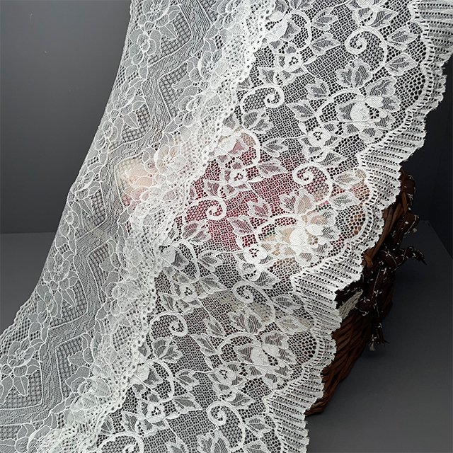 TUTON New Design Lingerie Stretch Tulle Quipure Elastic Flower Lace Trim For Dress