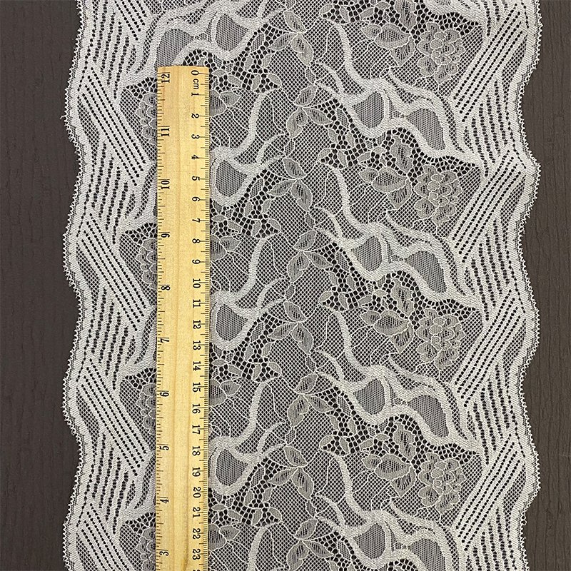 Wholesale White Lace Trim Fabric Roll Flower Lace Trimming Border For Dress Wide Stretch Mesh Lace Trim