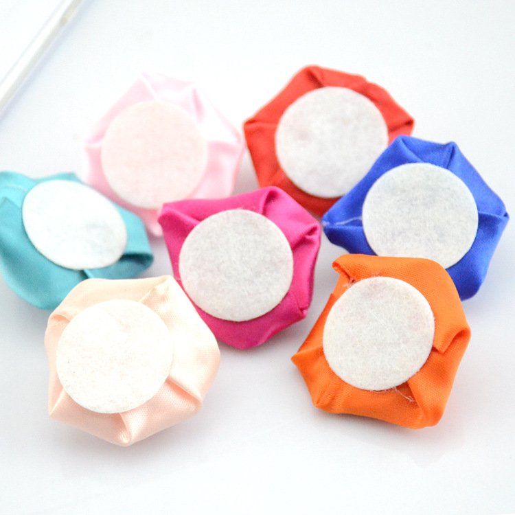 Wholesale 3.5cm handmade small rose satin ribbon flowers trimming decoration