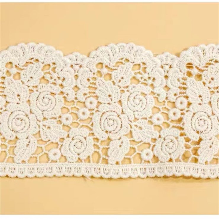 Hot selling7cm wide white French decal fabric bridal dress accessories with decorative crafts sewing bride's wedding stickers