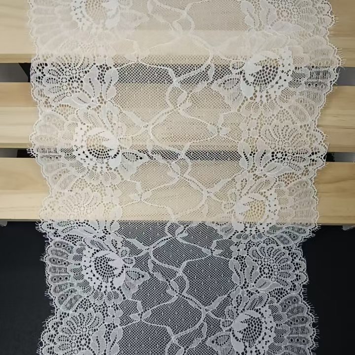 24 cm White Women's Customized Size Nylon Spandex Tulle Stretch Lace Trimming Decorative Lace Trim Underwear Flower Decoration