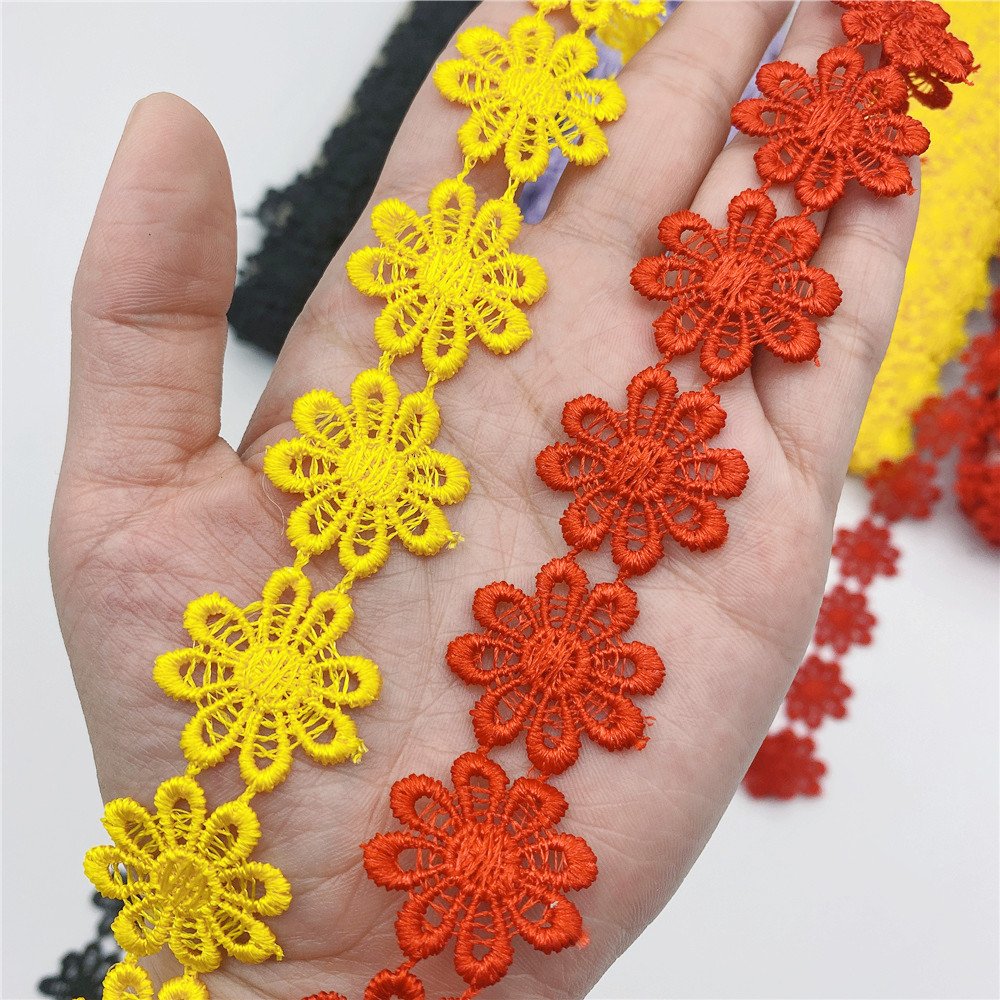 New Daisy Flower Lace Trim Knitting Wedding Embroidered DIY Handmade Patchwork Ribbon Sewing Supplies Crafts