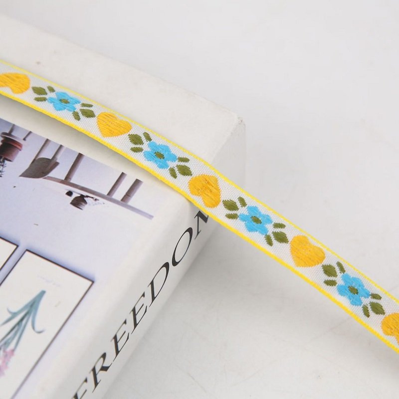 1cm Flower Jacquard Ribbon Bowknot Material Lace Trim