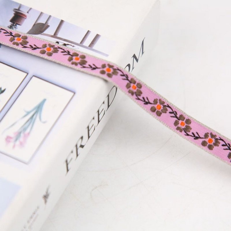 1cm Flower Jacquard Ribbon Bowknot Material Lace Trim