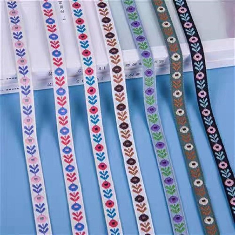 1cm Flower Jacquard Ribbon Bowknot Material Lace Trim