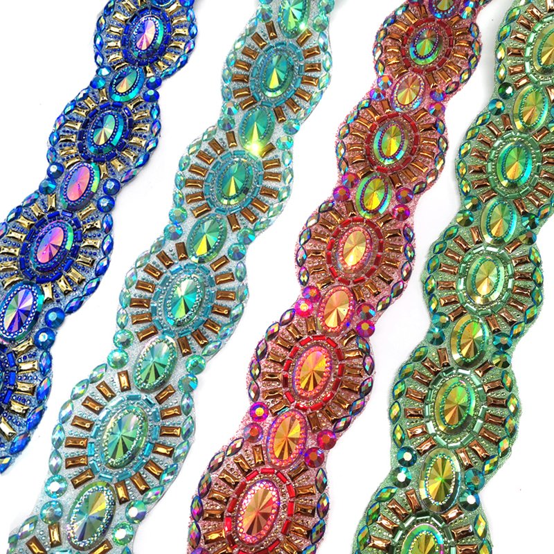 Handmade Iridescent Resin Rhinestone Trims over 100 Designs Stock Carnival Costumes & Evening Wedding Dress Accessories