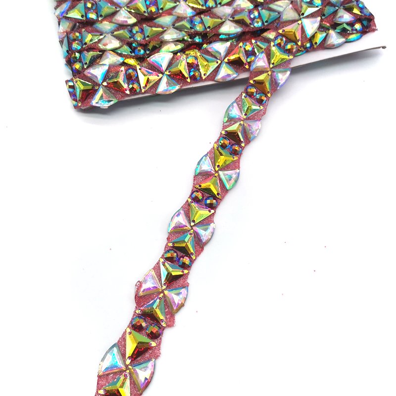 Handmade Iridescent Resin Rhinestone Trims over 100 Designs Stock Carnival Costumes & Evening Wedding Dress Accessories