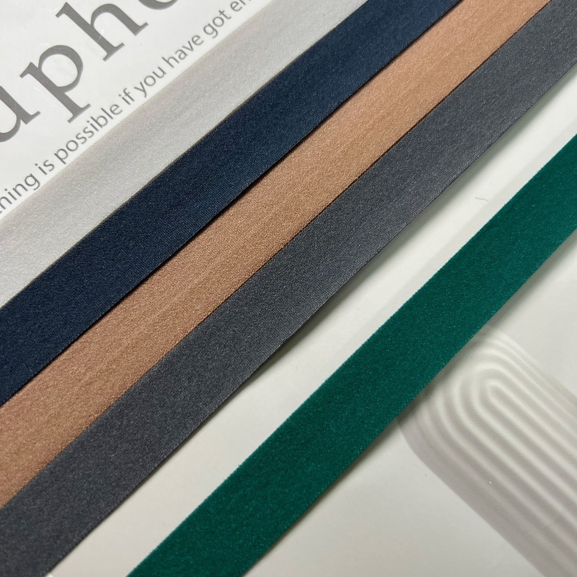 7497-1.5 Customized Size High Quality Colored Elastic Band Braided and Folded Knitting Tape for Clothes and Garments
