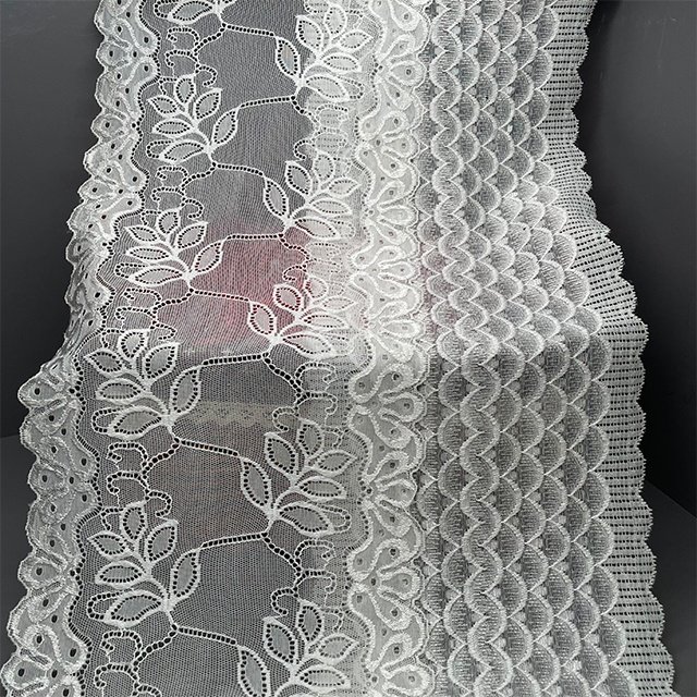 TUTON Bridal Lace Fabric Supplier French Lace Narrow Wide 17.5 CM/20.5 CM Elastic Lace Trim
