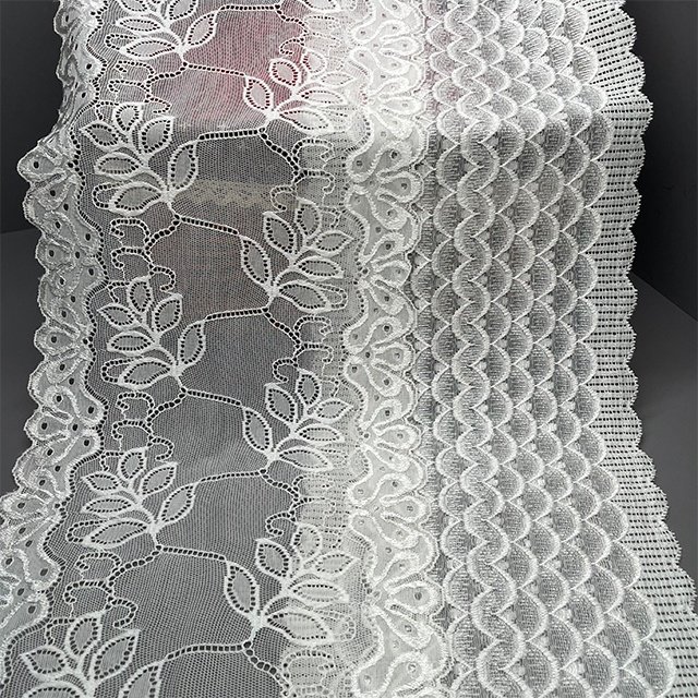 TUTON Bridal Lace Fabric Supplier French Lace Narrow Wide 17.5 CM/20.5 CM Elastic Lace Trim