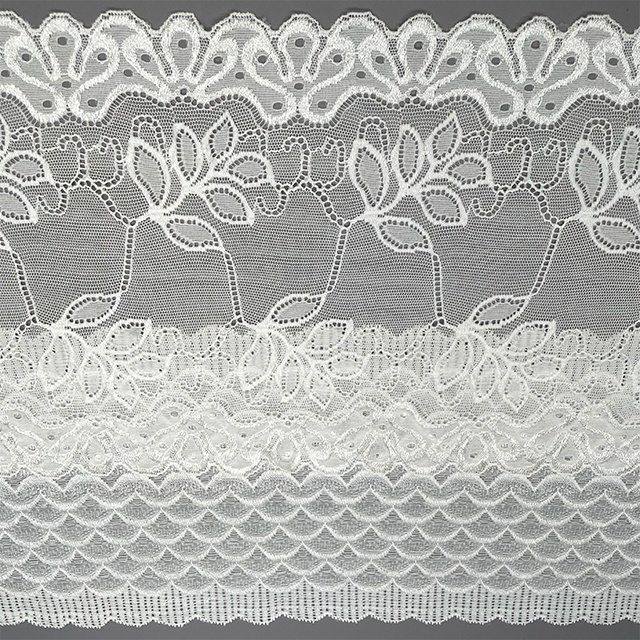 TUTON Bridal Lace Fabric Supplier French Lace Narrow Wide 17.5 CM/20.5 CM Elastic Lace Trim