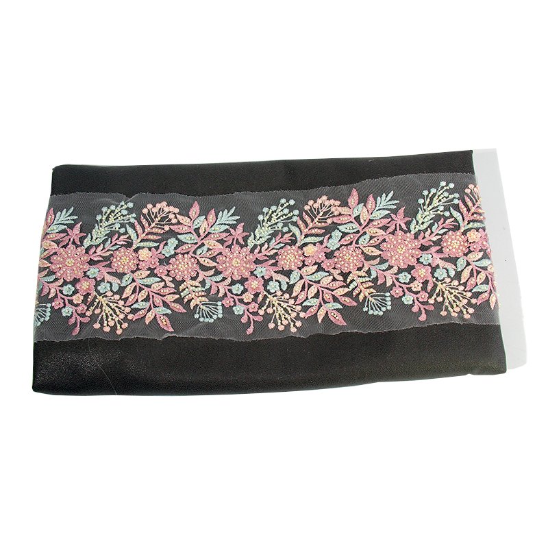 New design colourful custom heavy beaded border lace trimming