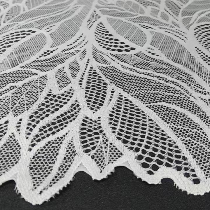 21.5 CM New Design White Voile Nylon Spandex Lace Knitted Fabric Material for Women's Underwear Roll Stretch Lace Trim