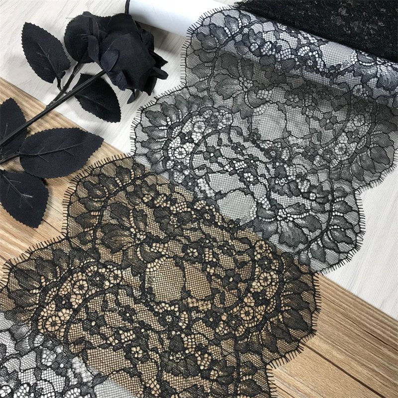 Black Eyelashes Chantilly Lace Multicolor High-Quality Trim Lace French Eyelash Lace Fabric For Dress