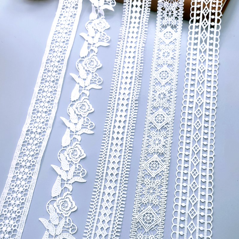 Hot Selling Fashion Handmade Nylon Mesh Embroidery Lace Fabric Gift Wrapping Lace Trim