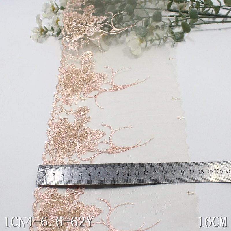 Wholesale Mesh Unilateral Retro Silver Thread Flower Embroidery Lace Trim for Clothes Underwear Dress Fabrical Multi Colors