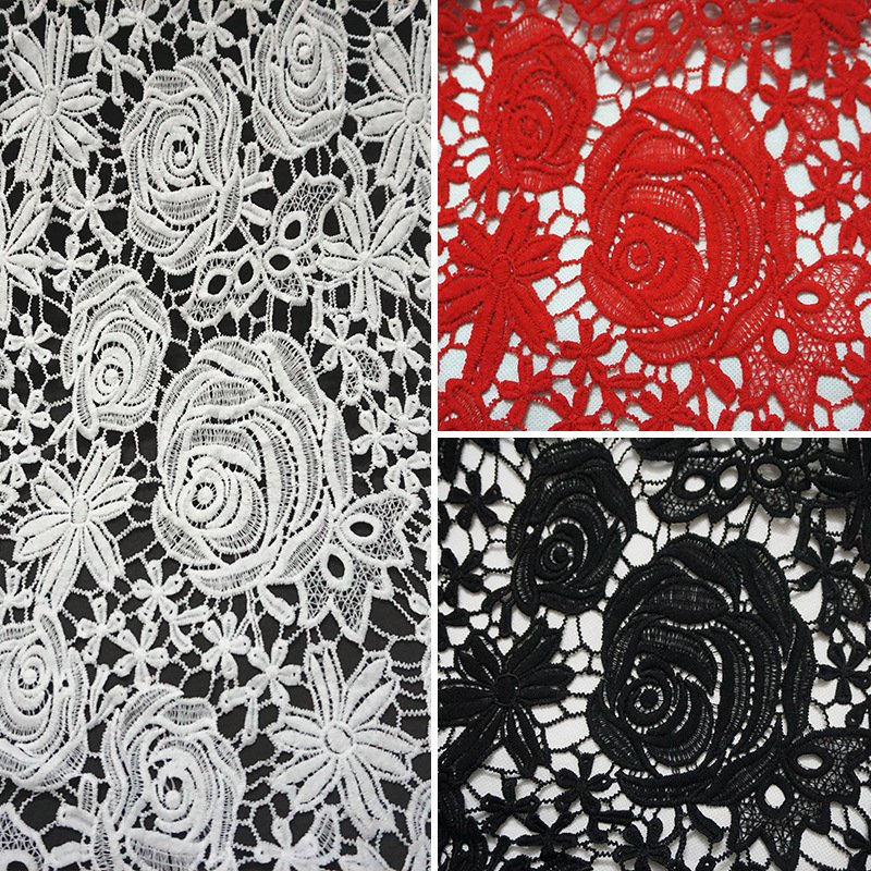 Customized Natural White Garment Accessory 15mm No Stretch Lace Trim Nylon Rose Flower Lace Trimming