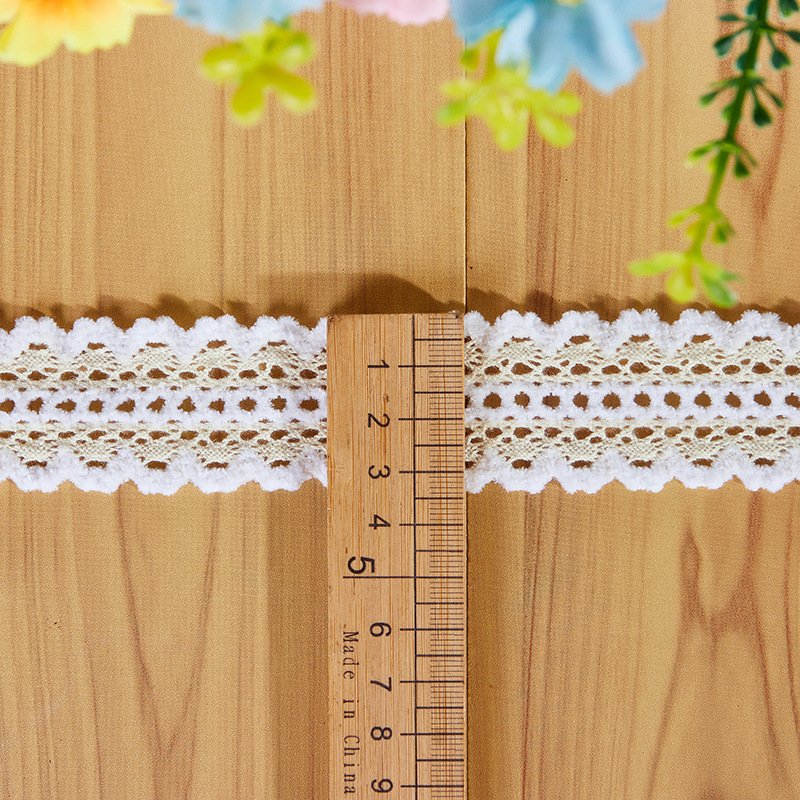 Wholesale White Elegant Stretch Lace Pierced 100% Cotton Fabric Crochet Lace Trimming Elastic Eyelet Embroidery Cotton Lace Trim