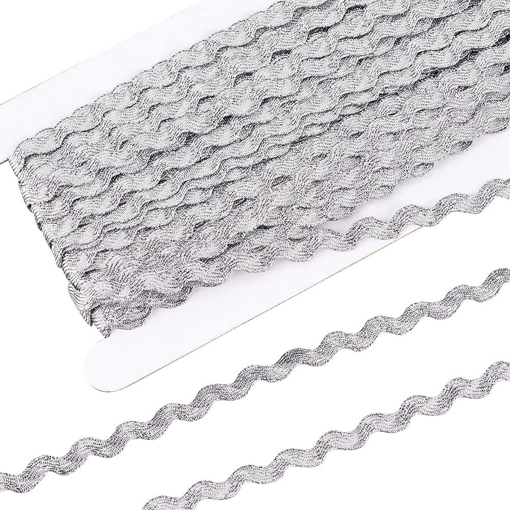Custom 3mm 5mm 6mm 7mm 8mm 9mm 10mm 12mm 14mm 15mm Gold Silver RIC Rac Trim Ribbon Metallic Wave Sewing Bending Fringe Trim