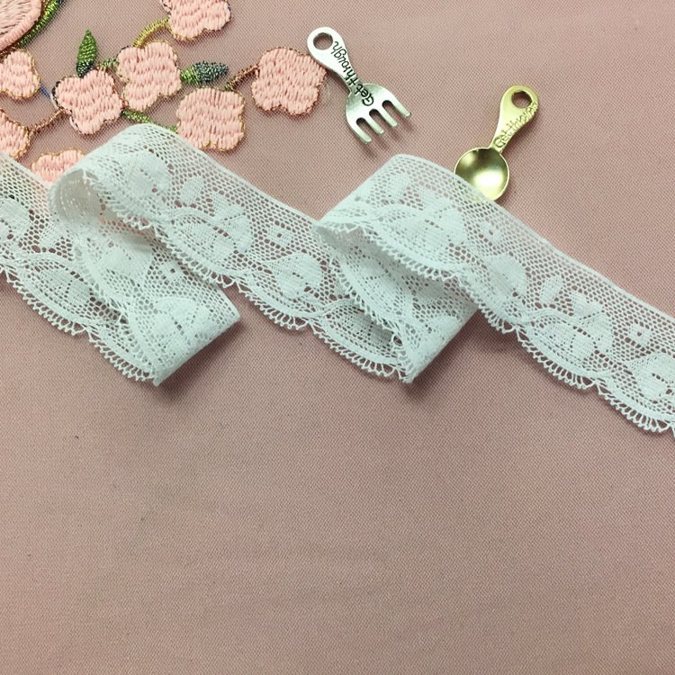 Hot sale 2.3CM lace fabric geometry guipure chemical lace Cotton Lace Trimming For Garment