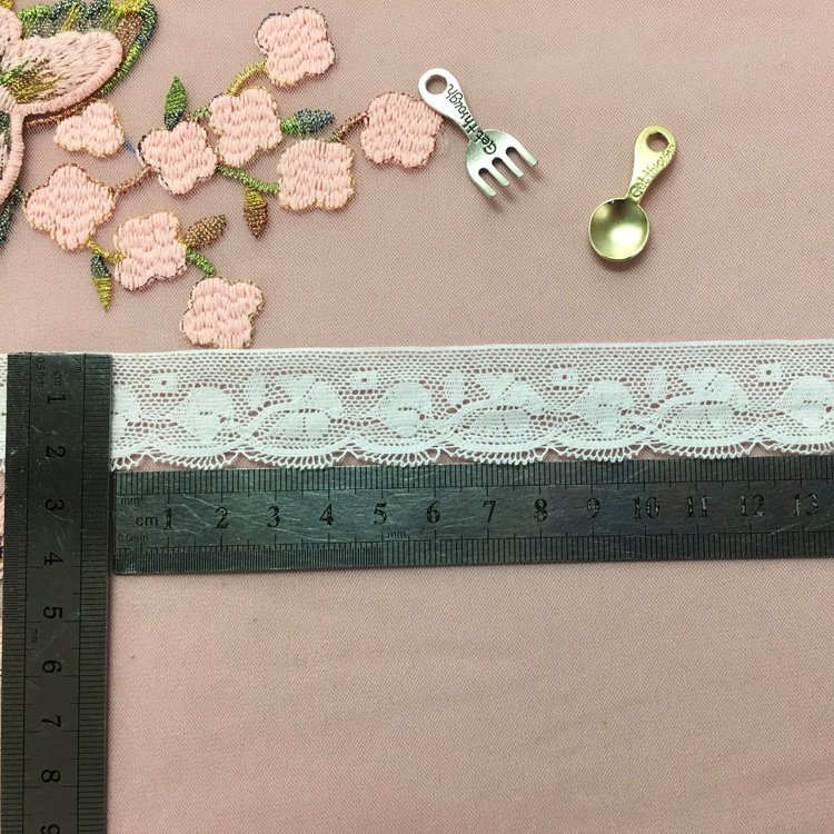 Hot sale 2.3CM lace fabric geometry guipure chemical lace Cotton Lace Trimming For Garment