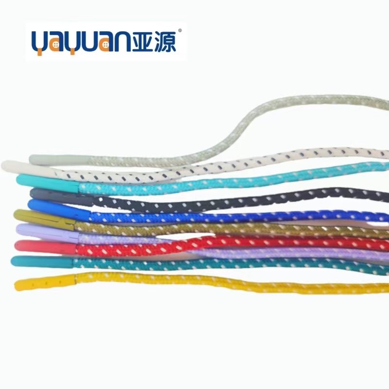 Zip-top trim 100% polyester colored rope double-ended metal rope